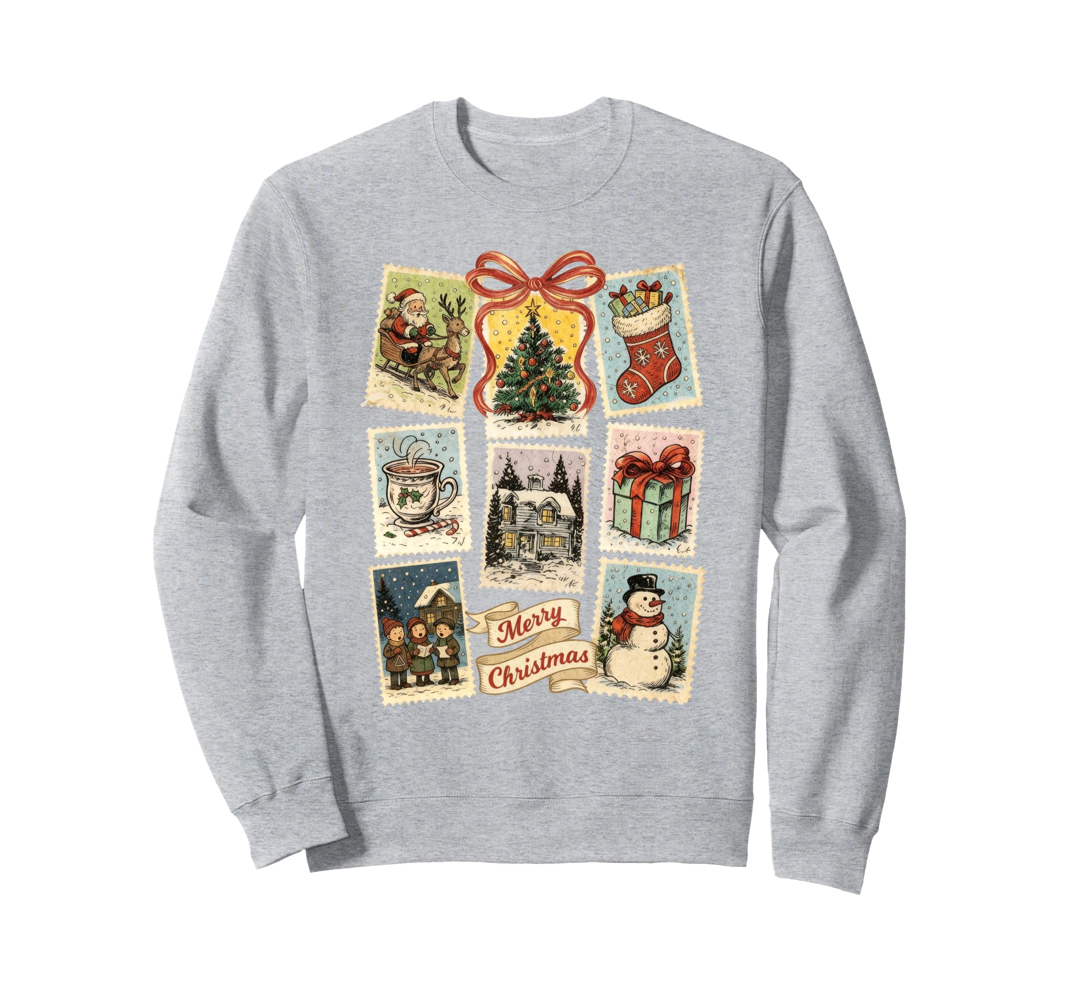 Stamp Holiday Postage Art Sweatshirt - Novelty Apparel Unisex - T-Shirt, Sweatshirt, Hoodie
