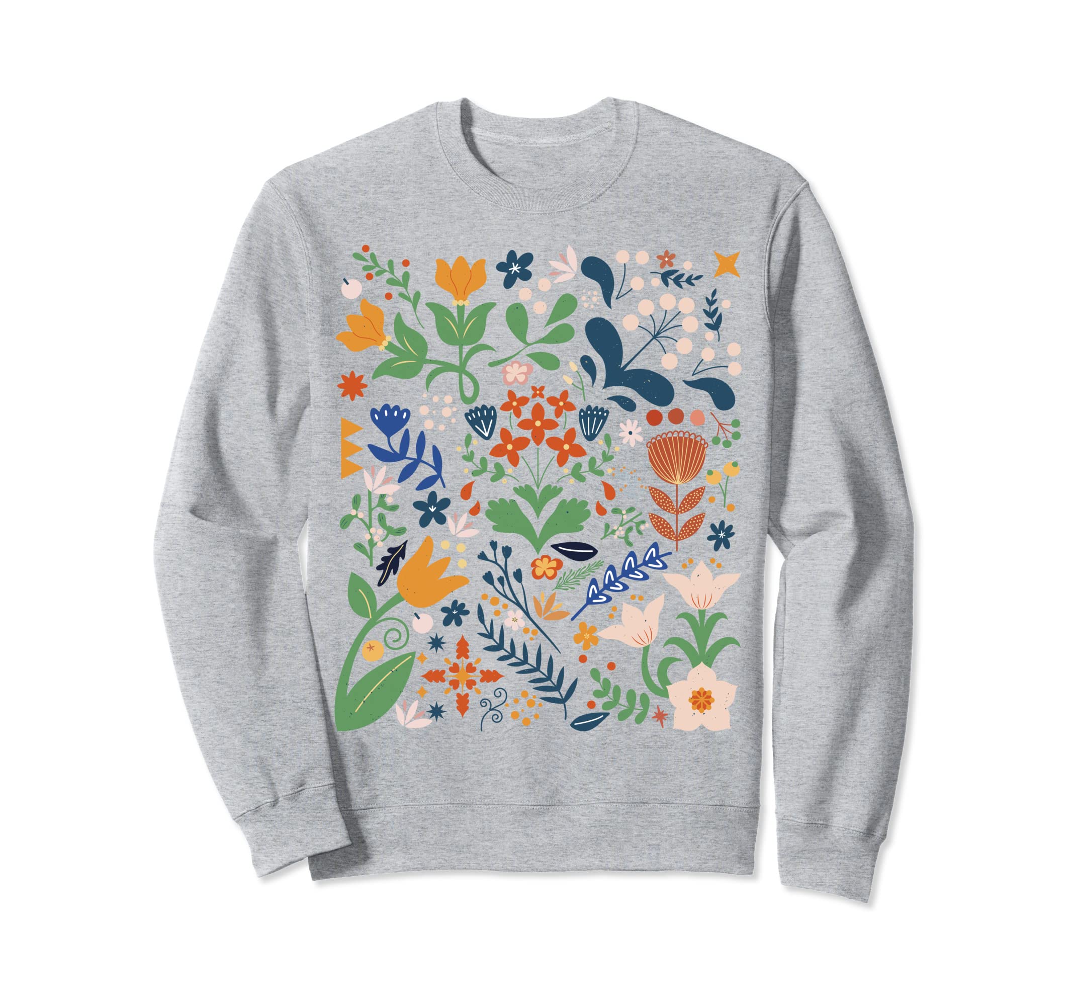 Floral Scandi Wildflower Flower Art Sweatshirt - Fun Novelty Design Unisex - T-Shirt, Sweatshirt, Hoodie