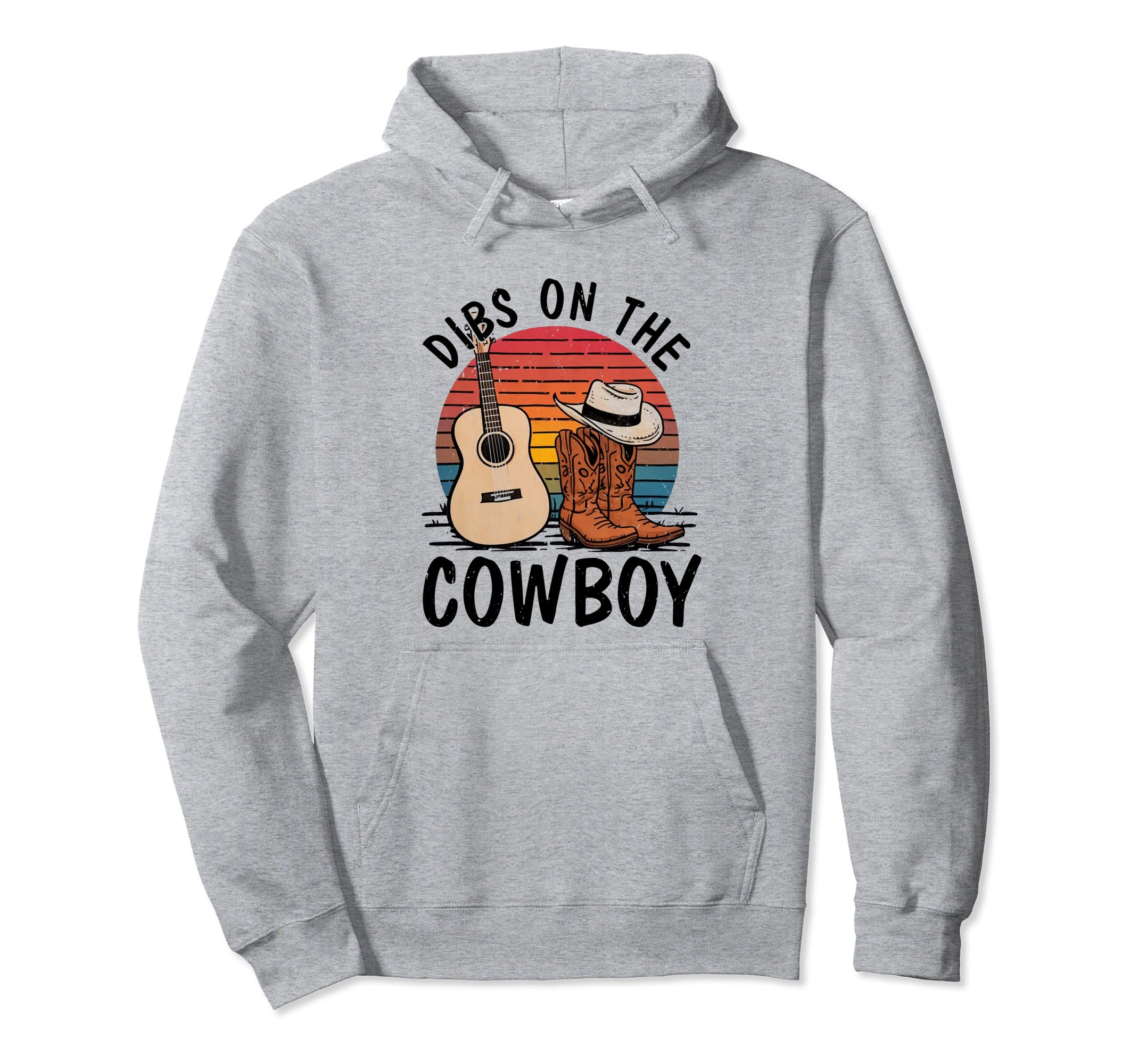 Dibs Cowboy Boots Hat Western Country Hoodie - Novelty Apparel for Adults - T-Shirt, Sweatshirt, Hoodie