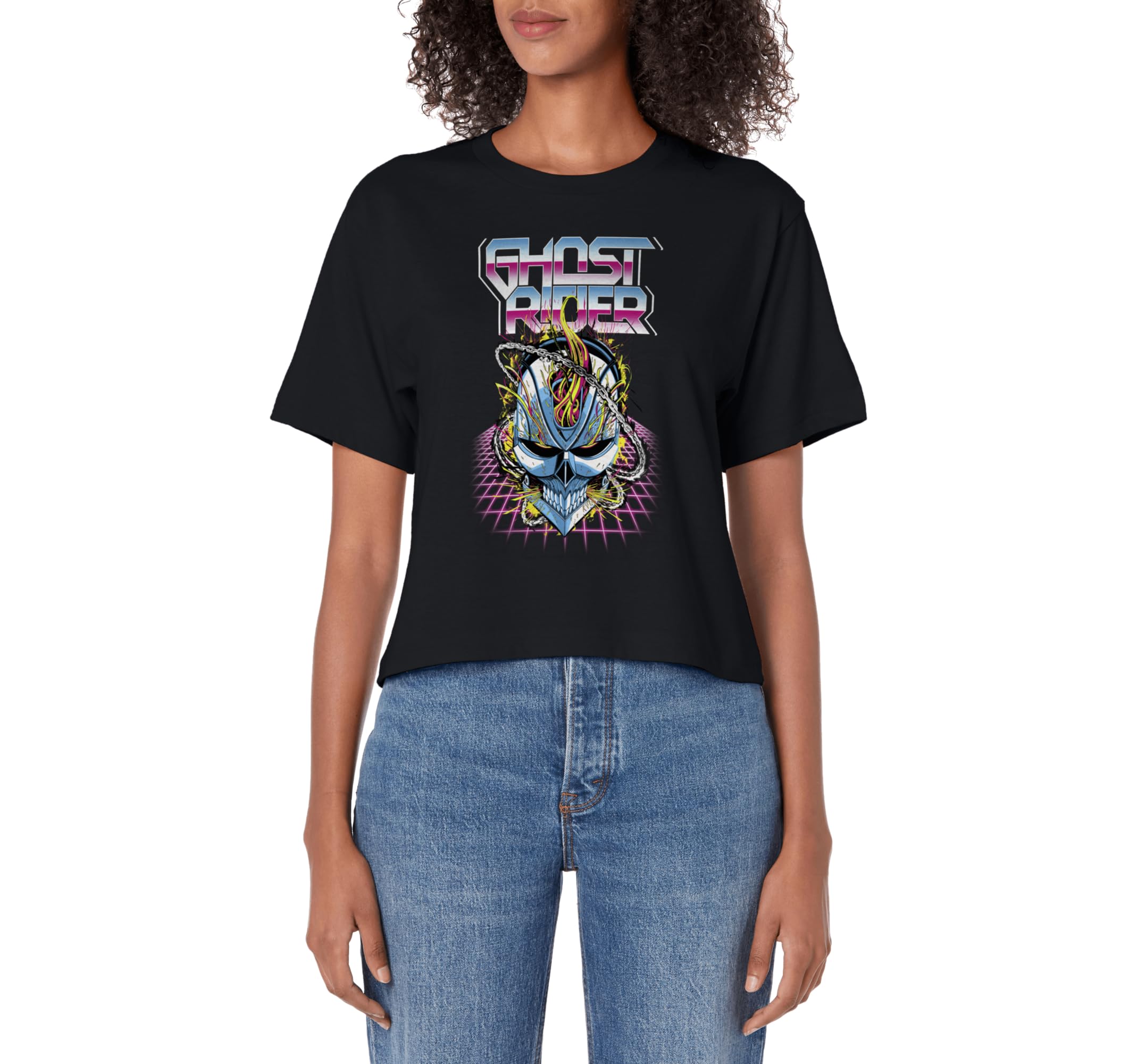 Marvel Ghost Rider Super 80S Neon Hoodie - Fun Novelty Design Men Women - T-Shirt, Sweatshirt, Hoodie