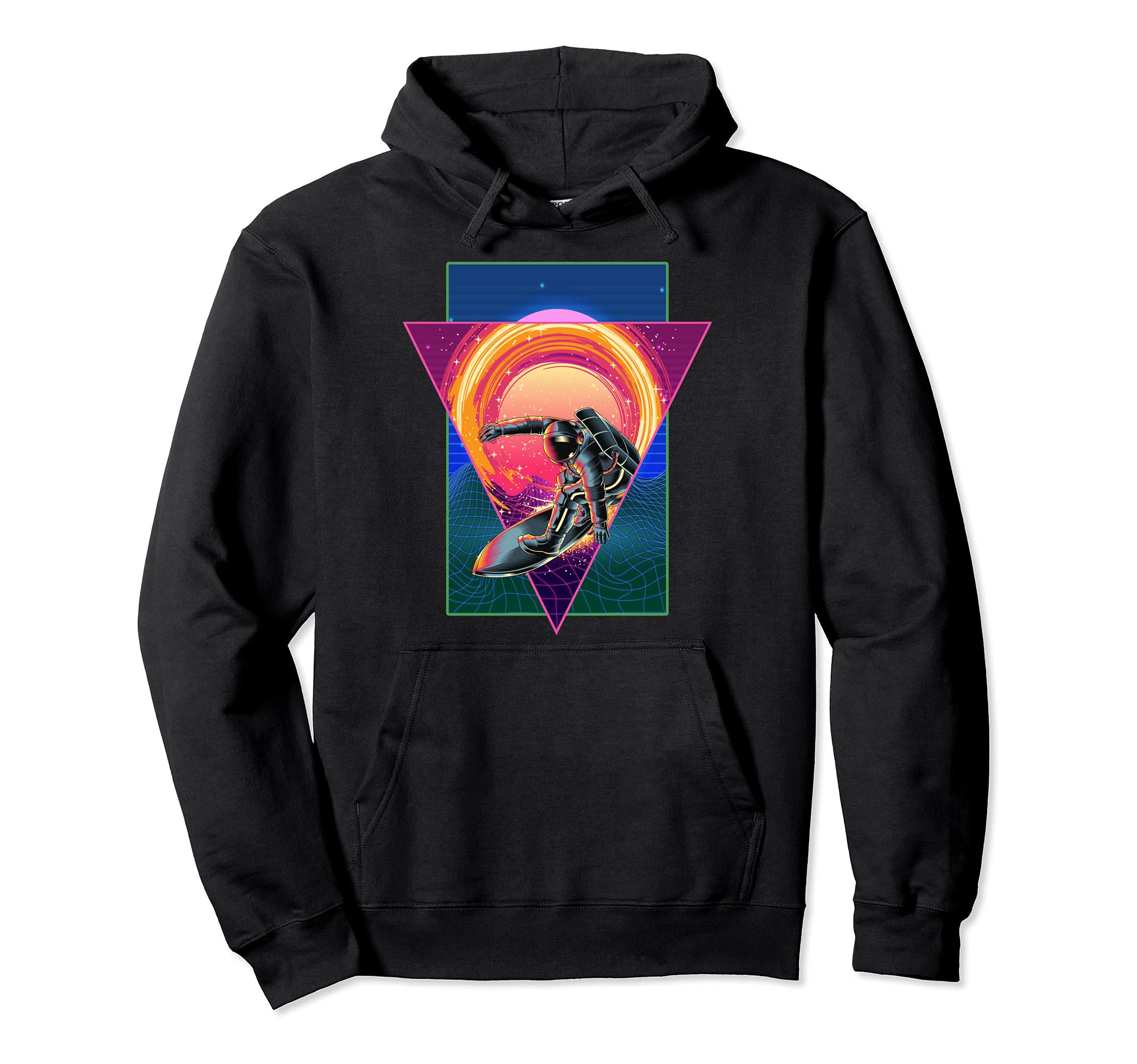 Space Vaporwave 80S Art Synthwave Surf Hoodie - Custom Art Print Men Women - T-Shirt, Sweatshirt, Hoodie