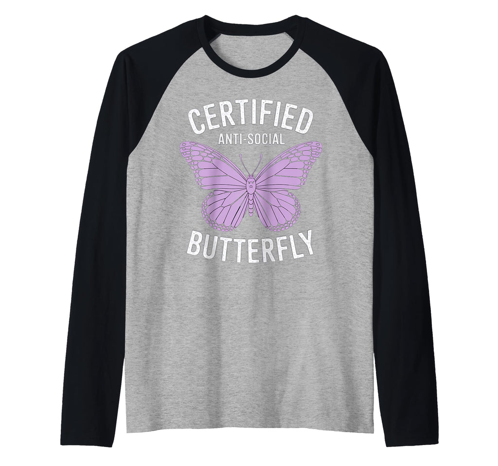 Certified Anti Social Butterfly Art T-Shirt - Novelty Apparel Men Women - T-Shirt, Sweatshirt, Hoodie