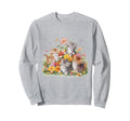 Floral Aesthetic Painted Kittens And Sweatshirt - Aesthetic Graphic Unisex - T-Shirt, Sweatshirt, Hoodie