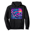 Dolphin Synthwave Ocean Waves 80S Art Hoodie - Casual Everyday Wear Unisex - T-Shirt, Sweatshirt, Hoodie
