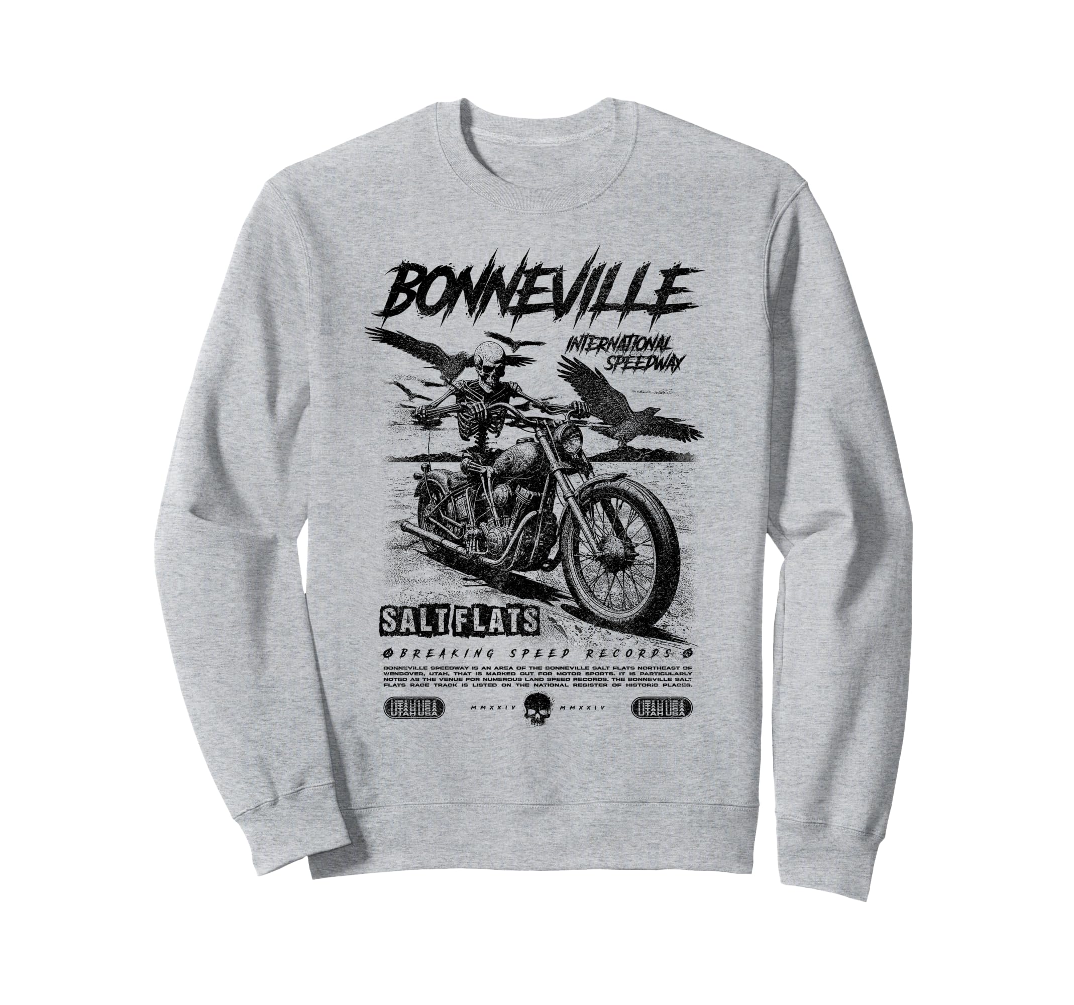 Bonneville Salt Flats Motorcycle Sweatshirt - Custom Art Print Men Women - T-Shirt, Sweatshirt, Hoodie