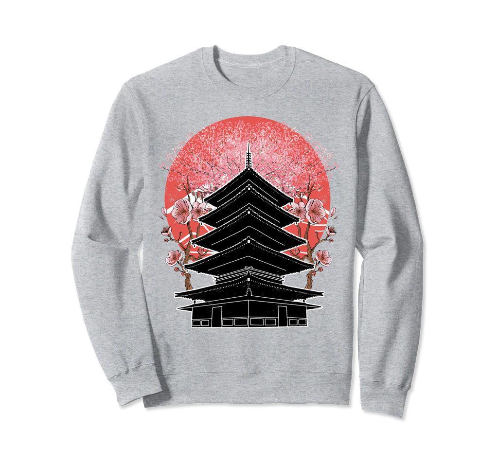 Japanese Pagoda Lantern Meditation Sweatshirt - Novelty Apparel for Adults - T-Shirt, Sweatshirt, Hoodie