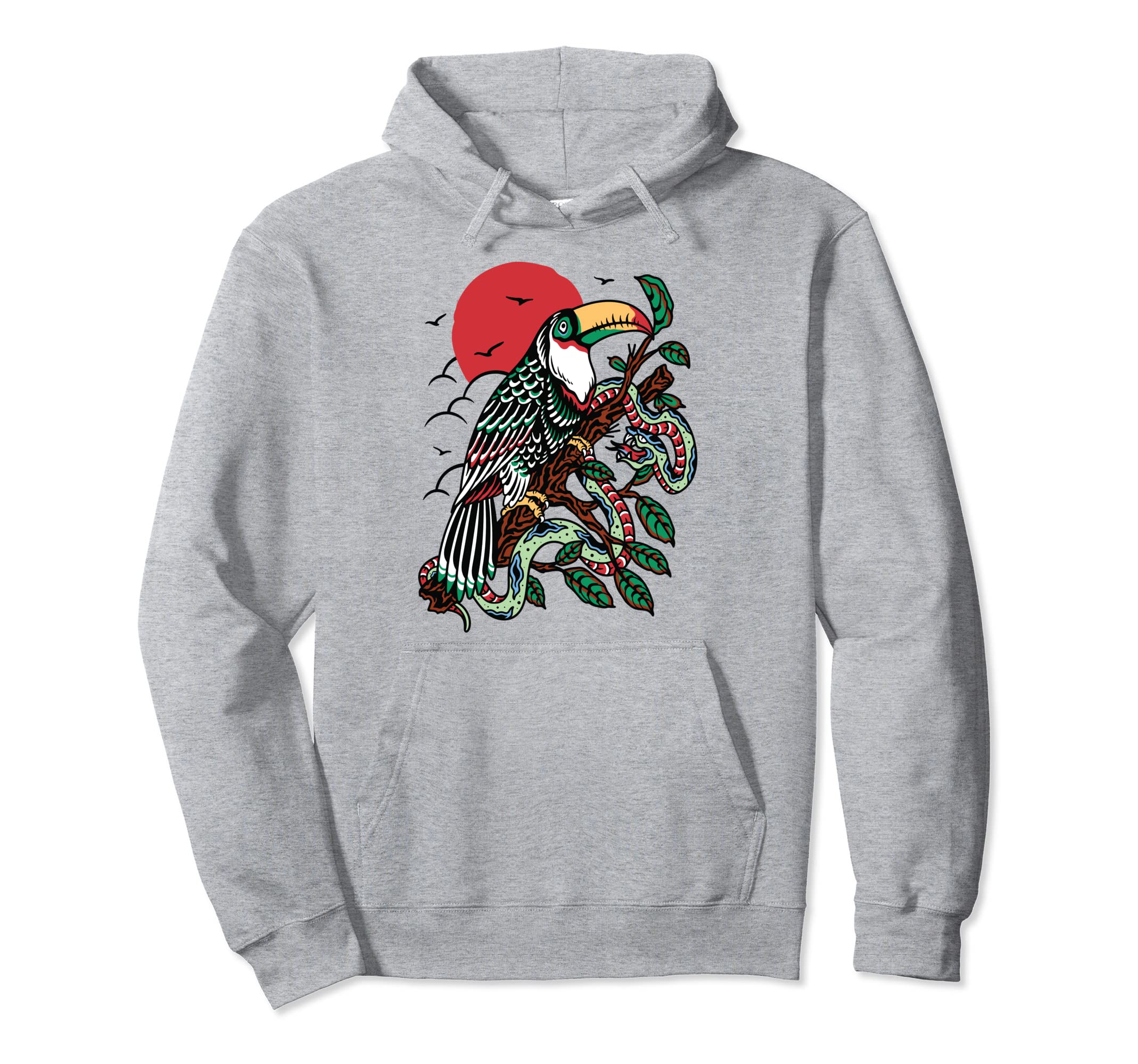 Toucan Old School Flash Inked Hoodie - Aesthetic Graphic Men Women - T-Shirt, Sweatshirt, Hoodie