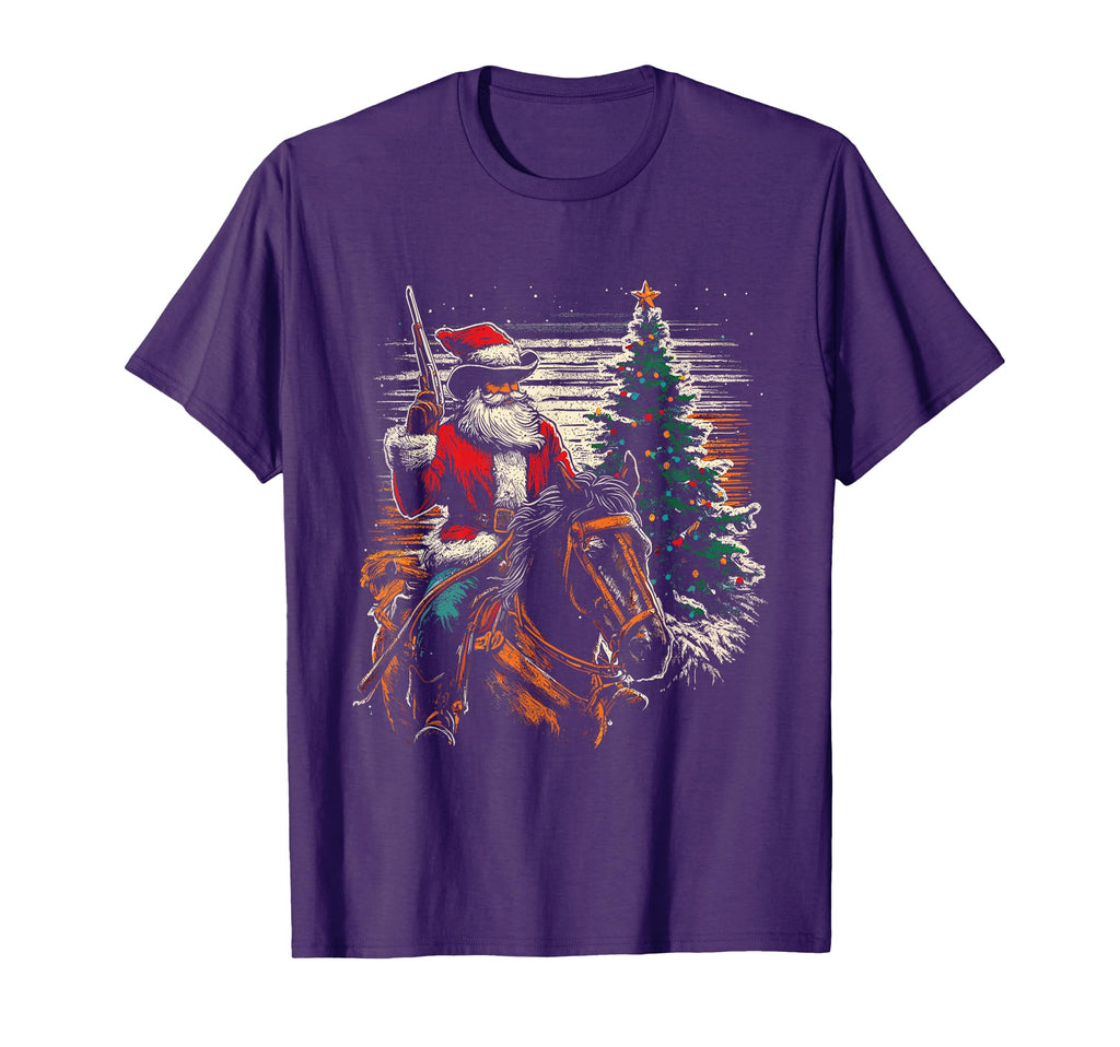 Santa Claus Cowboy Tree Cowboy Lover T-Shirt - Fun Novelty Design Unisex - T-Shirt, Sweatshirt, Hoodie