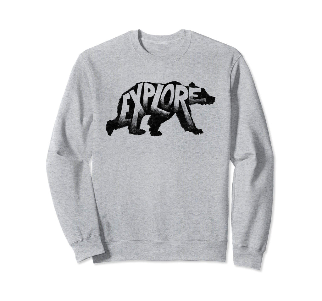 Explore Bear Typography Outdoors Sweatshirt - Aesthetic Graphic for Adults - T-Shirt, Sweatshirt, Hoodie