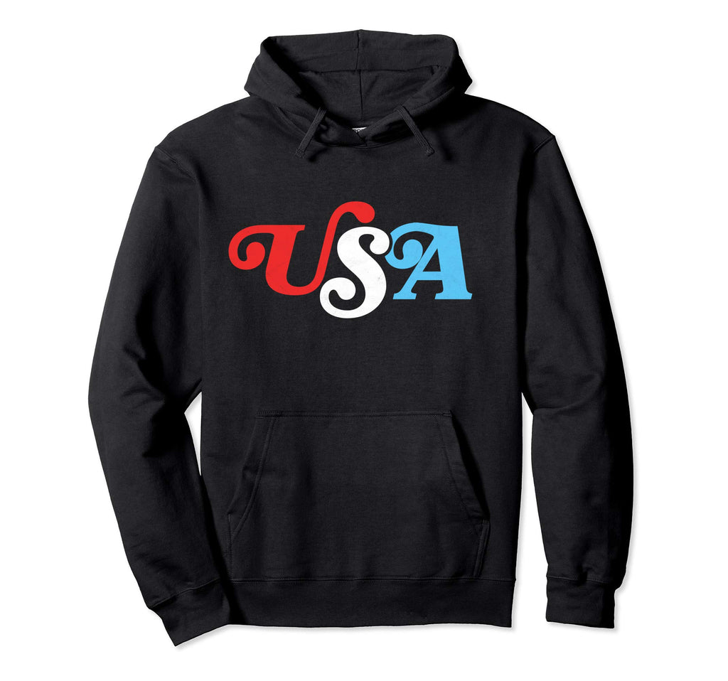 Usa Typography Patriotic 4Th July 80S Hoodie - Trendy Graphic for Adults - T-Shirt, Sweatshirt, Hoodie