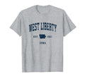 West Liberty Iowa Ia Athletic Navy T-Shirt - Minimalist Print Men Women - T-Shirt, Sweatshirt, Hoodie