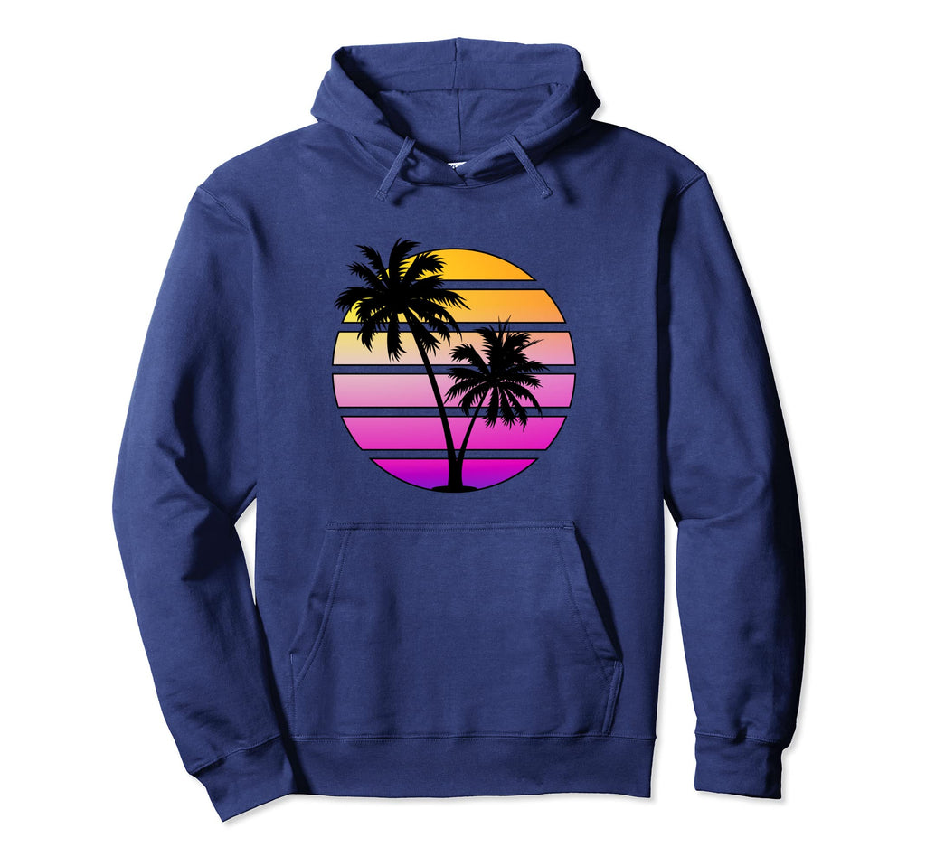 Synthwave Sunset Hoodie - Casual Everyday Wear Men Women - T-Shirt, Sweatshirt, Hoodie