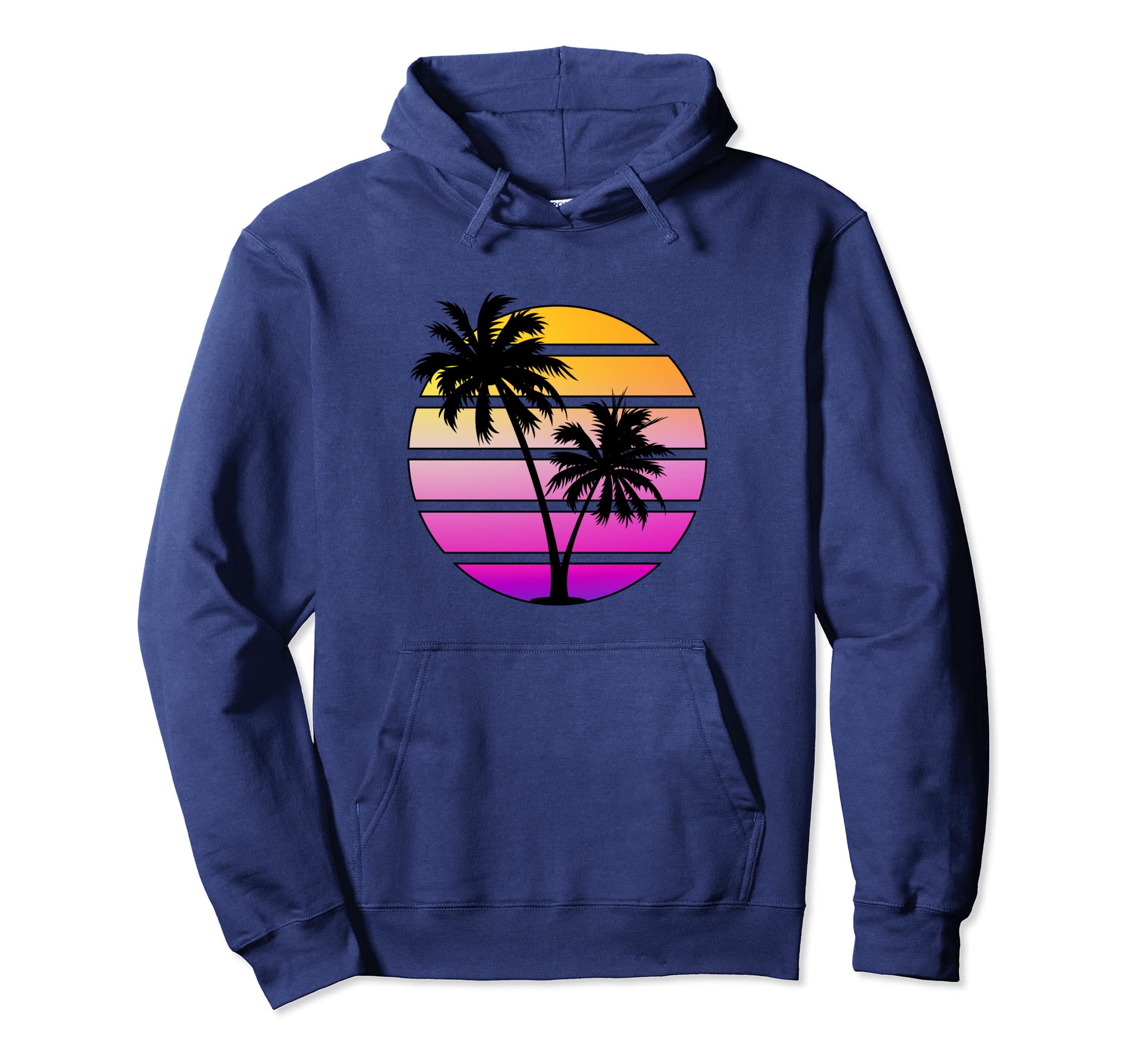 Synthwave Sunset Hoodie - Casual Everyday Wear Men Women - T-Shirt, Sweatshirt, Hoodie