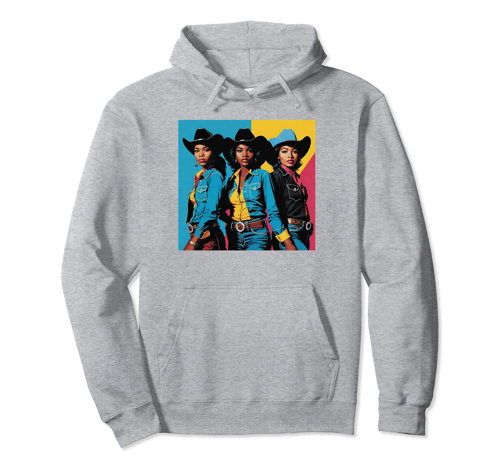 Black Cowgirl Western Texas Hoodie - Novelty Apparel for Adults - T-Shirt, Sweatshirt, Hoodie