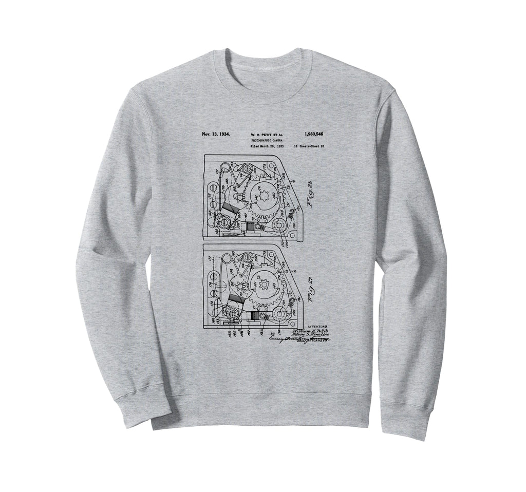Camera Photographic Patent 1934 Sweatshirt - Custom Art Print Unisex - T-Shirt, Sweatshirt, Hoodie