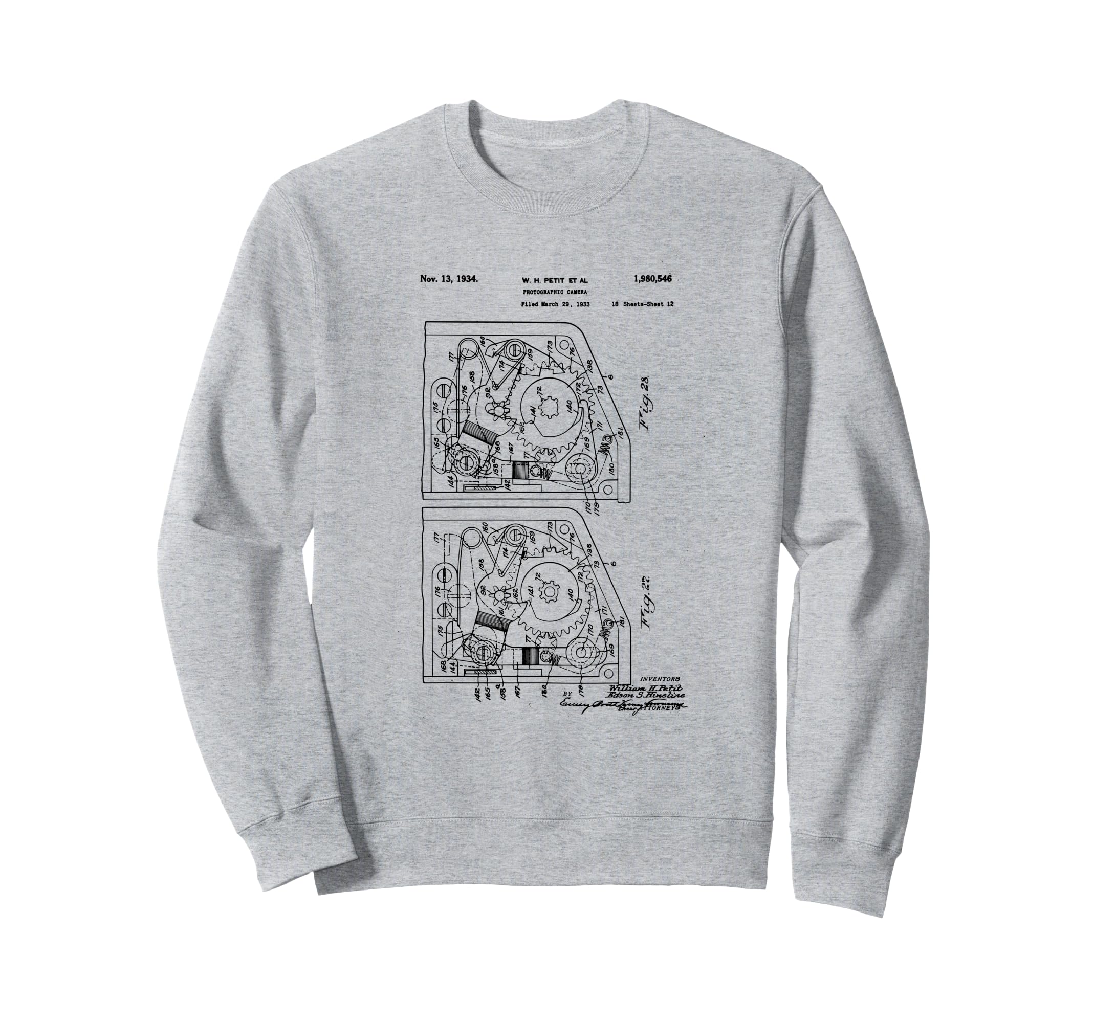 Camera Photographic Patent 1934 Sweatshirt - Custom Art Print Unisex - T-Shirt, Sweatshirt, Hoodie