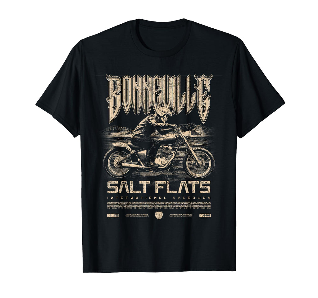 Bonneville Salt Flats Motorcycle Racing T-Shirt - Minimalist Print Unisex - T-Shirt, Sweatshirt, Hoodie