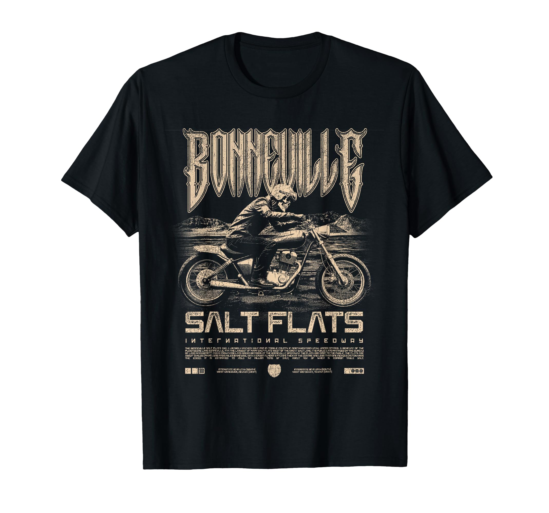 Bonneville Salt Flats Motorcycle Racing T-Shirt - Minimalist Print Unisex - T-Shirt, Sweatshirt, Hoodie