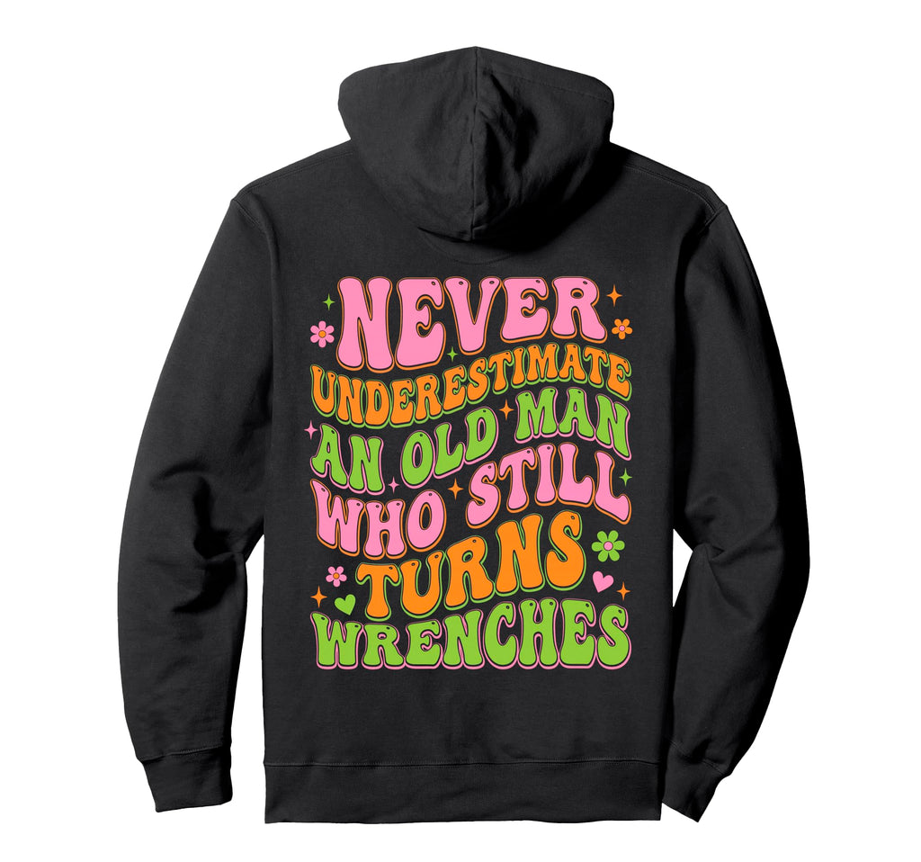 Groovy Old Wrench Mechanic 70S Wavy Hoodie - Minimalist Print Men Women - T-Shirt, Sweatshirt, Hoodie