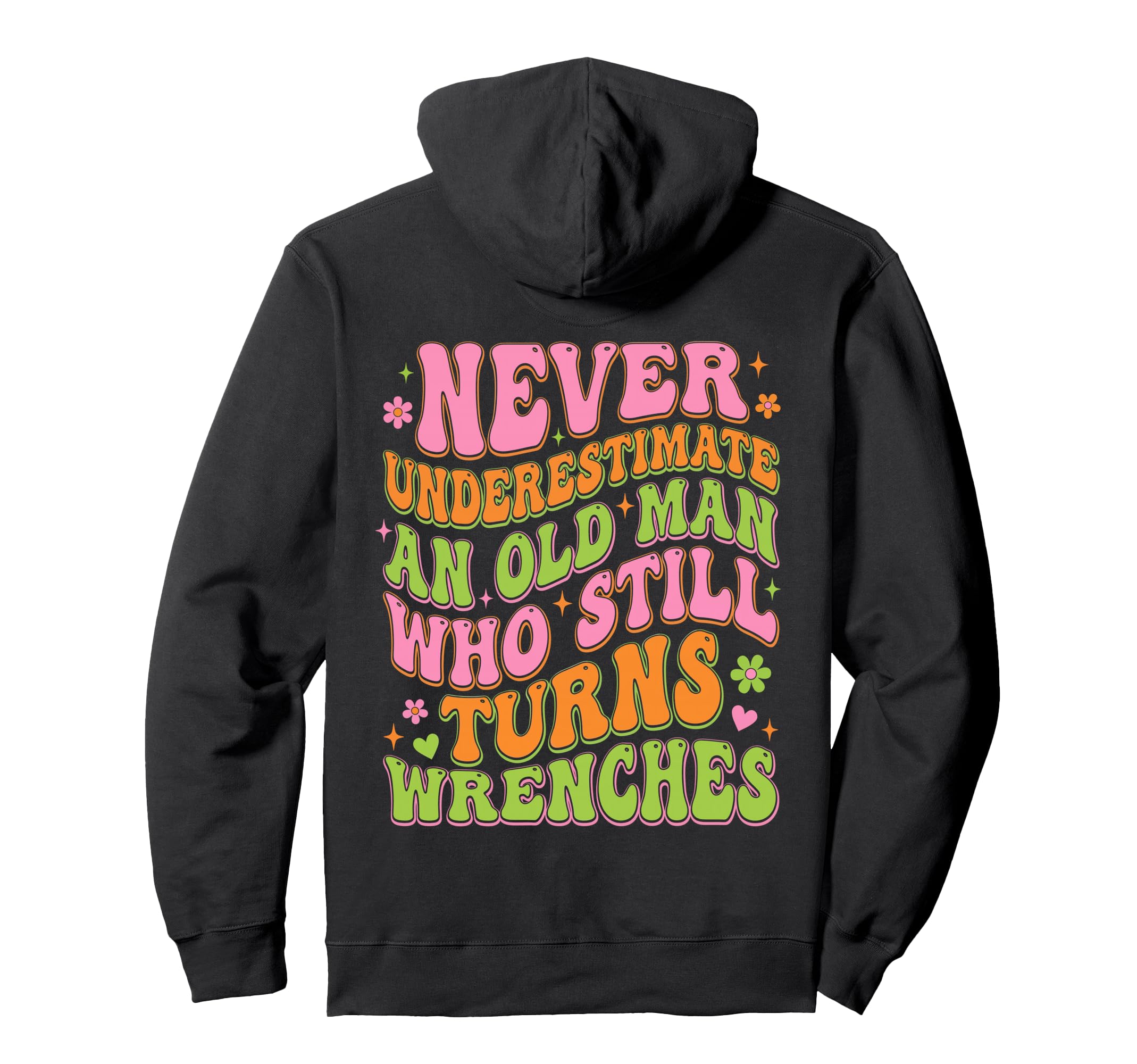 Groovy Old Wrench Mechanic 70S Wavy Hoodie - Minimalist Print Men Women - T-Shirt, Sweatshirt, Hoodie