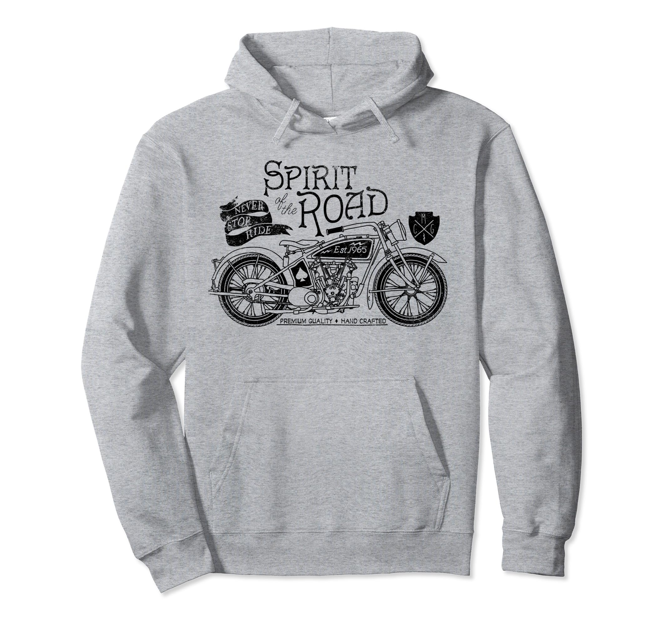Spirit Road Motorcycle Hoodie - Minimalist Print for Adults - T-Shirt, Sweatshirt, Hoodie