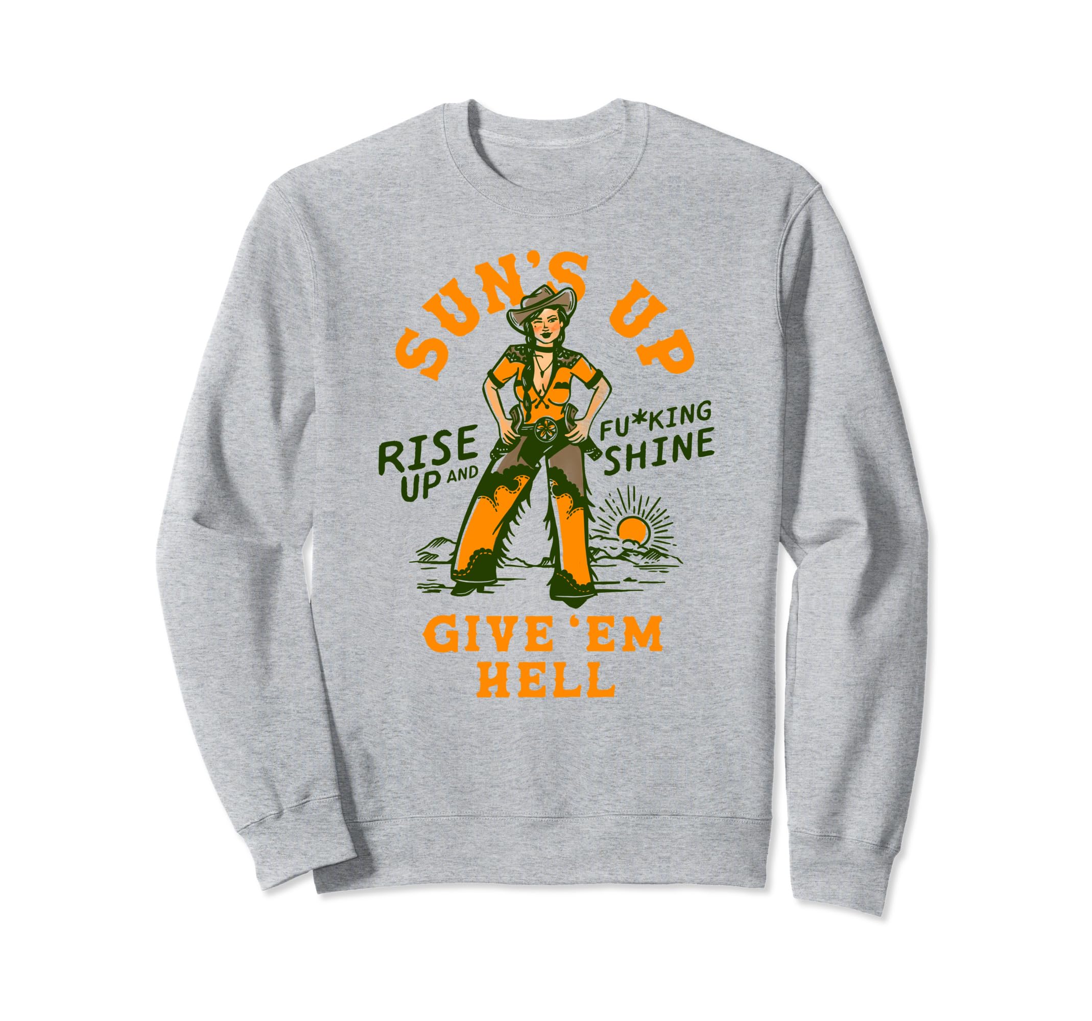 Whiskey Chic Western Cowgirl Pin Sweatshirt - Fun Novelty Design Men Women - T-Shirt, Sweatshirt, Hoodie