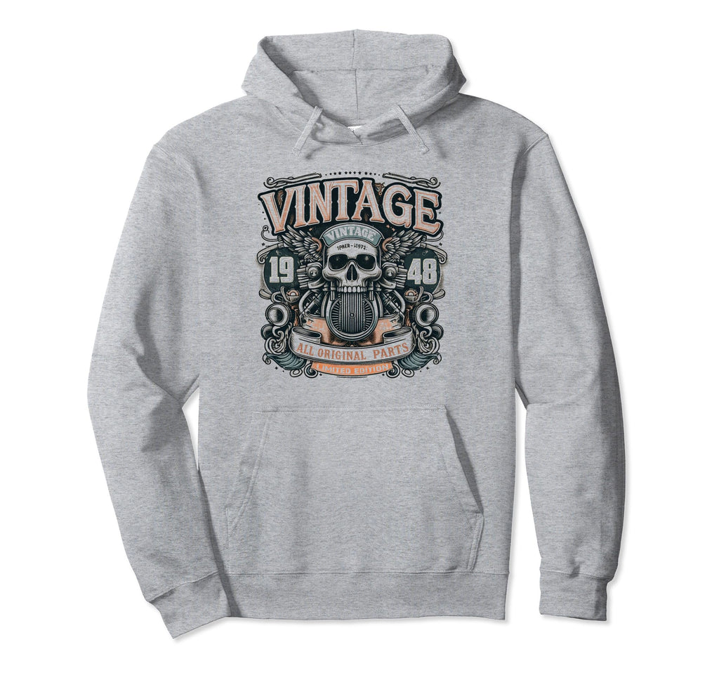1948 Born 1948 76Th Birthday Motorcycle Hoodie - Trendy Graphic Unisex - T-Shirt, Sweatshirt, Hoodie
