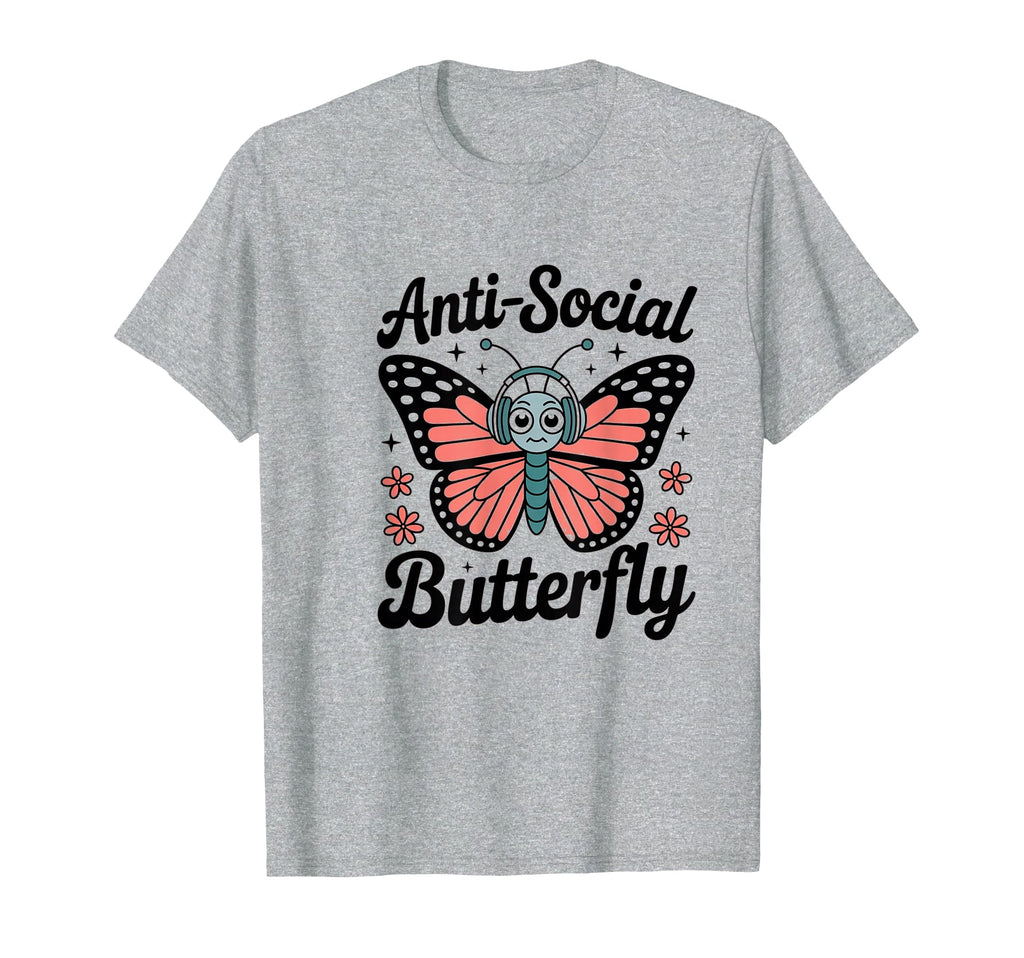 Antisocial Butterfly Gothic Aesthetic T-Shirt - Novelty Apparel Unisex - T-Shirt, Sweatshirt, Hoodie