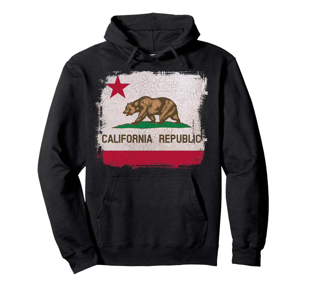 California Republic Flag Distressed Hoodie - Minimalist Print Unisex - T-Shirt, Sweatshirt, Hoodie