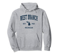 West Branch Michigan Mi Athletic Navy Hoodie - Custom Art Print for Adults - T-Shirt, Sweatshirt, Hoodie
