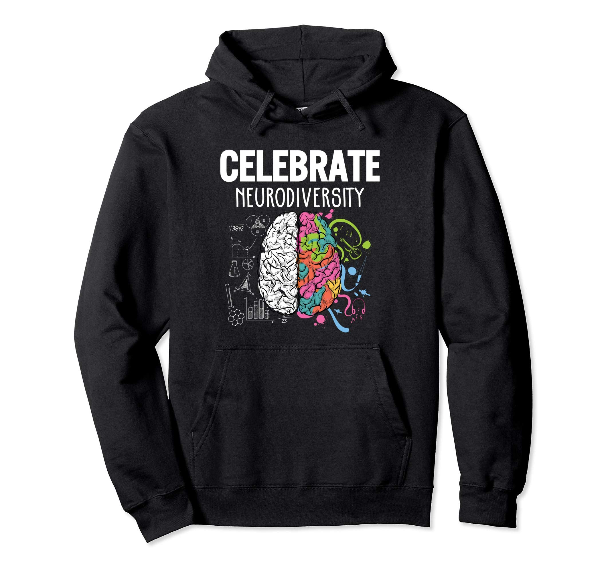 Celebrate Neurodiversity Brain Adhd Hoodie - Minimalist Print for Adults - T-Shirt, Sweatshirt, Hoodie