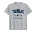 Thomas West Virginia Wv Athletic T-Shirt - Fun Novelty Design Men Women - T-Shirt, Sweatshirt, Hoodie