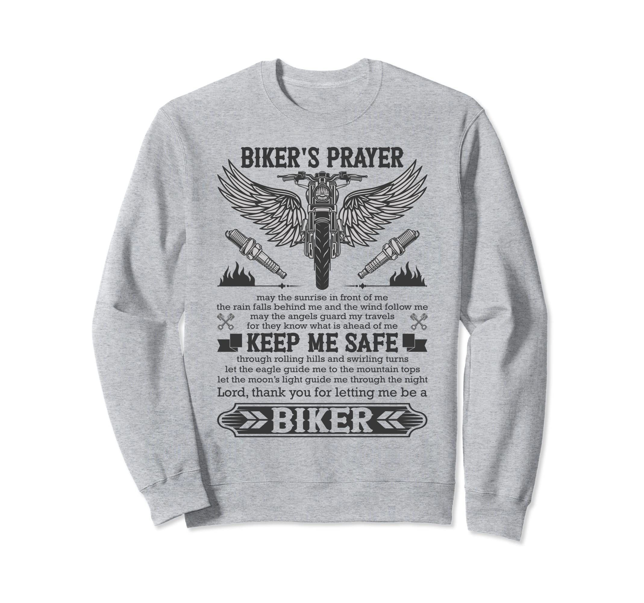 Bikers Prayer Biker Stuff Sweatshirt - Minimalist Print Men Women - T-Shirt, Sweatshirt, Hoodie