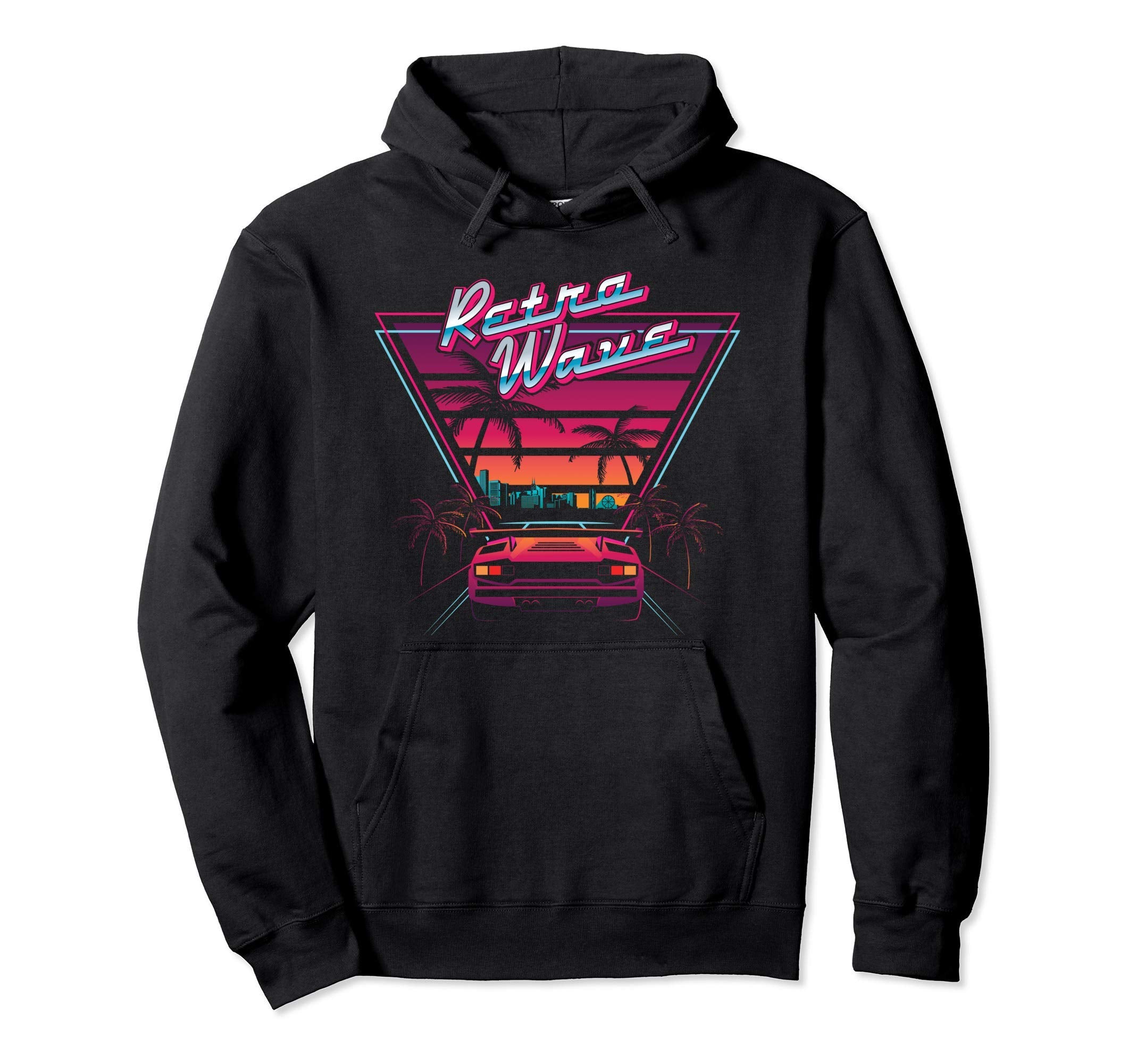 80S Retrowave Synthwave Love Wave Hoodie - Fun Novelty Design for Adults - T-Shirt, Sweatshirt, Hoodie
