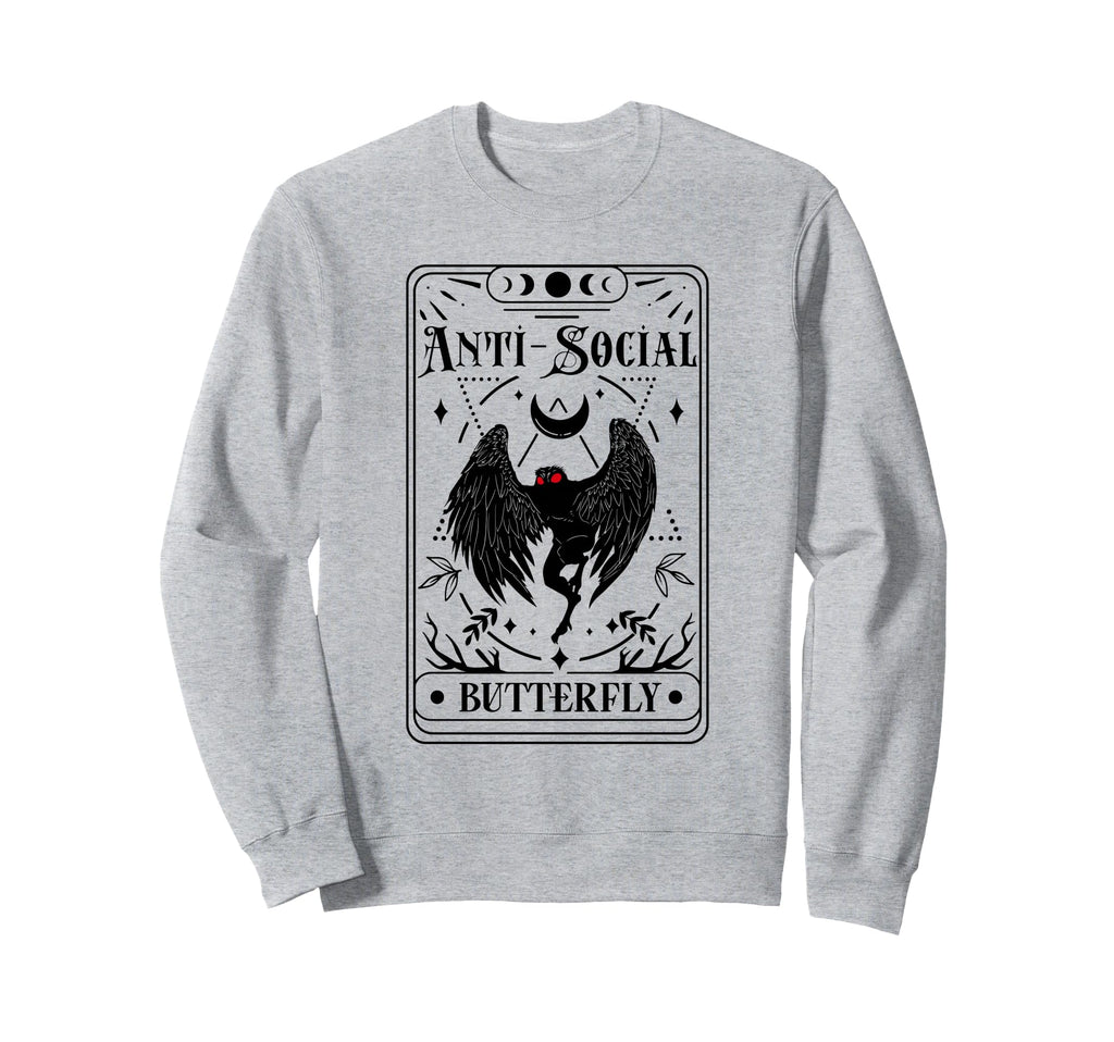 Mothman Tarot Card Antisocial Sweatshirt - Fun Novelty Design for Adults - T-Shirt, Sweatshirt, Hoodie