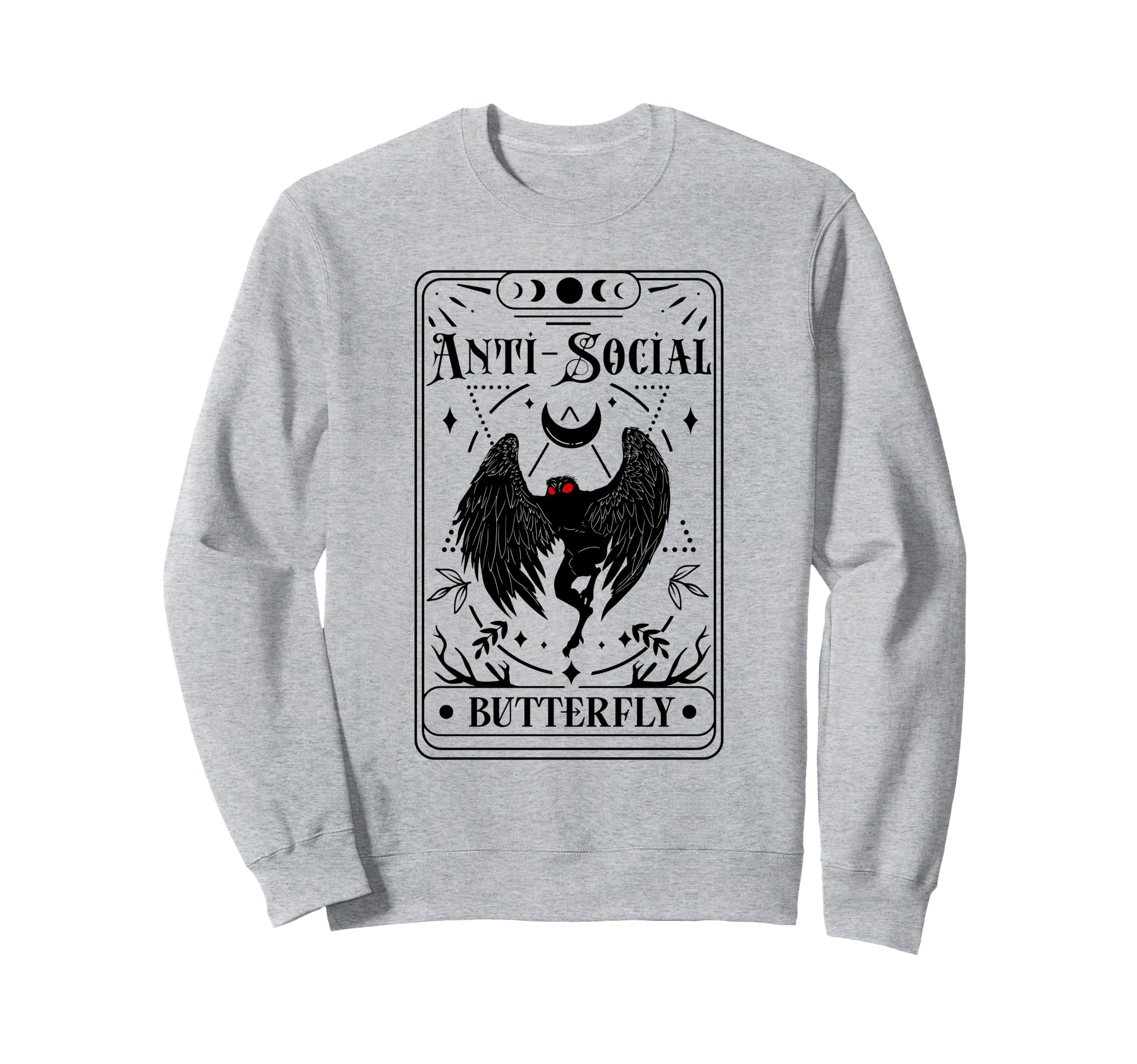 Mothman Tarot Card Antisocial Sweatshirt - Fun Novelty Design for Adults - T-Shirt, Sweatshirt, Hoodie