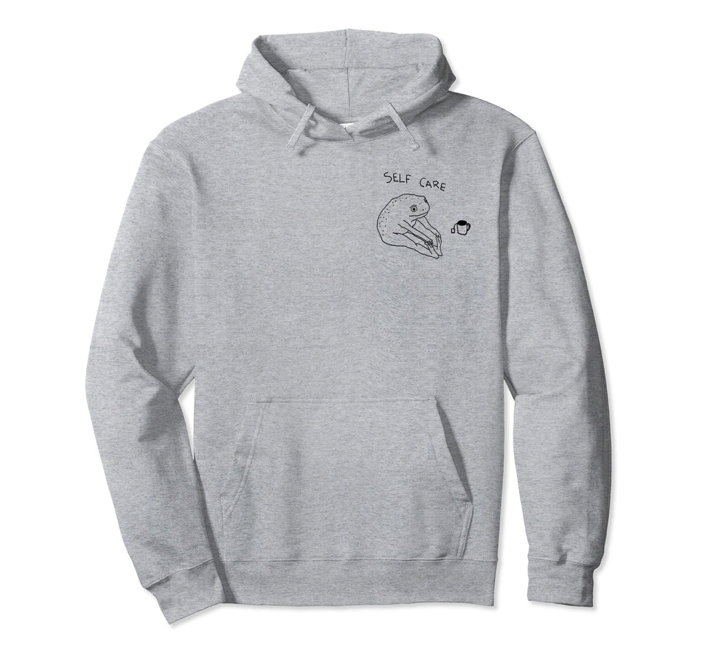 Self Care Frog Drinking Tea Hoodie - Streetwear Style Men Women - T-Shirt, Sweatshirt, Hoodie
