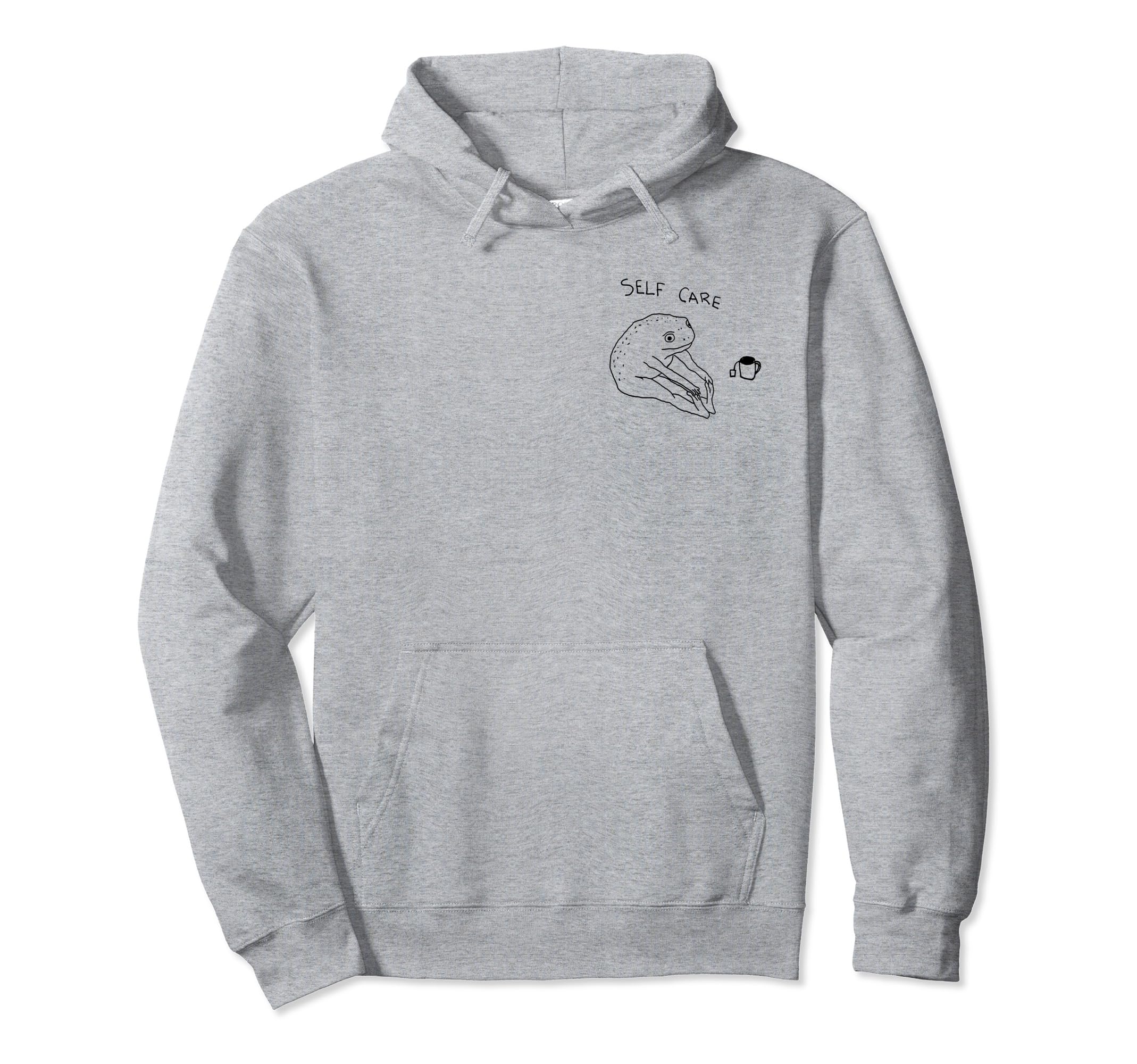 Self Care Frog Drinking Tea Hoodie - Streetwear Style Men Women - T-Shirt, Sweatshirt, Hoodie
