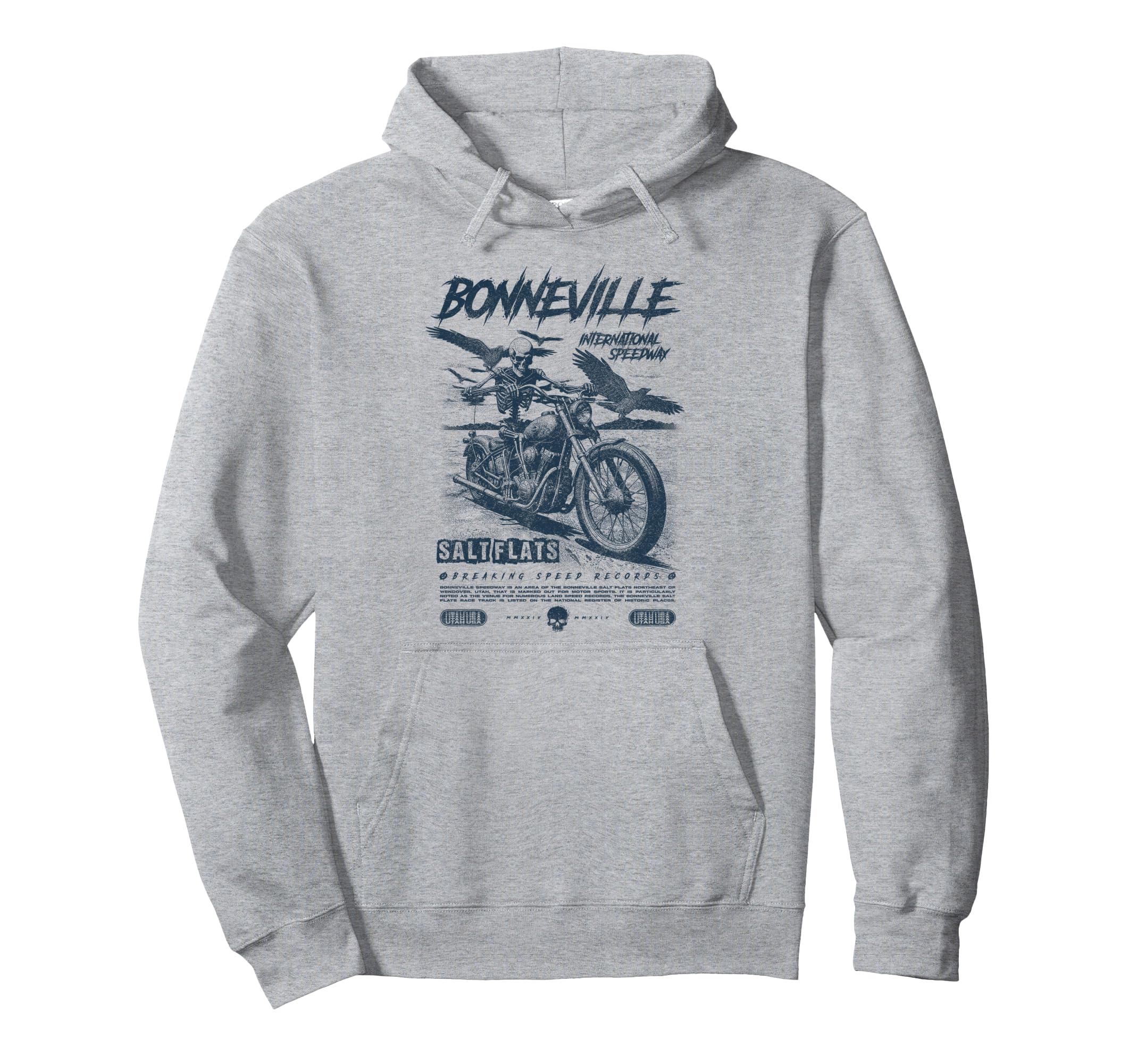 Bonneville Salt Flats Motorcycle Racing Hoodie - Graphic Print for Adults - T-Shirt, Sweatshirt, Hoodie