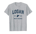 Logan West Virginia Wv Athletic Navy T-Shirt - Minimalist Print Unisex - T-Shirt, Sweatshirt, Hoodie