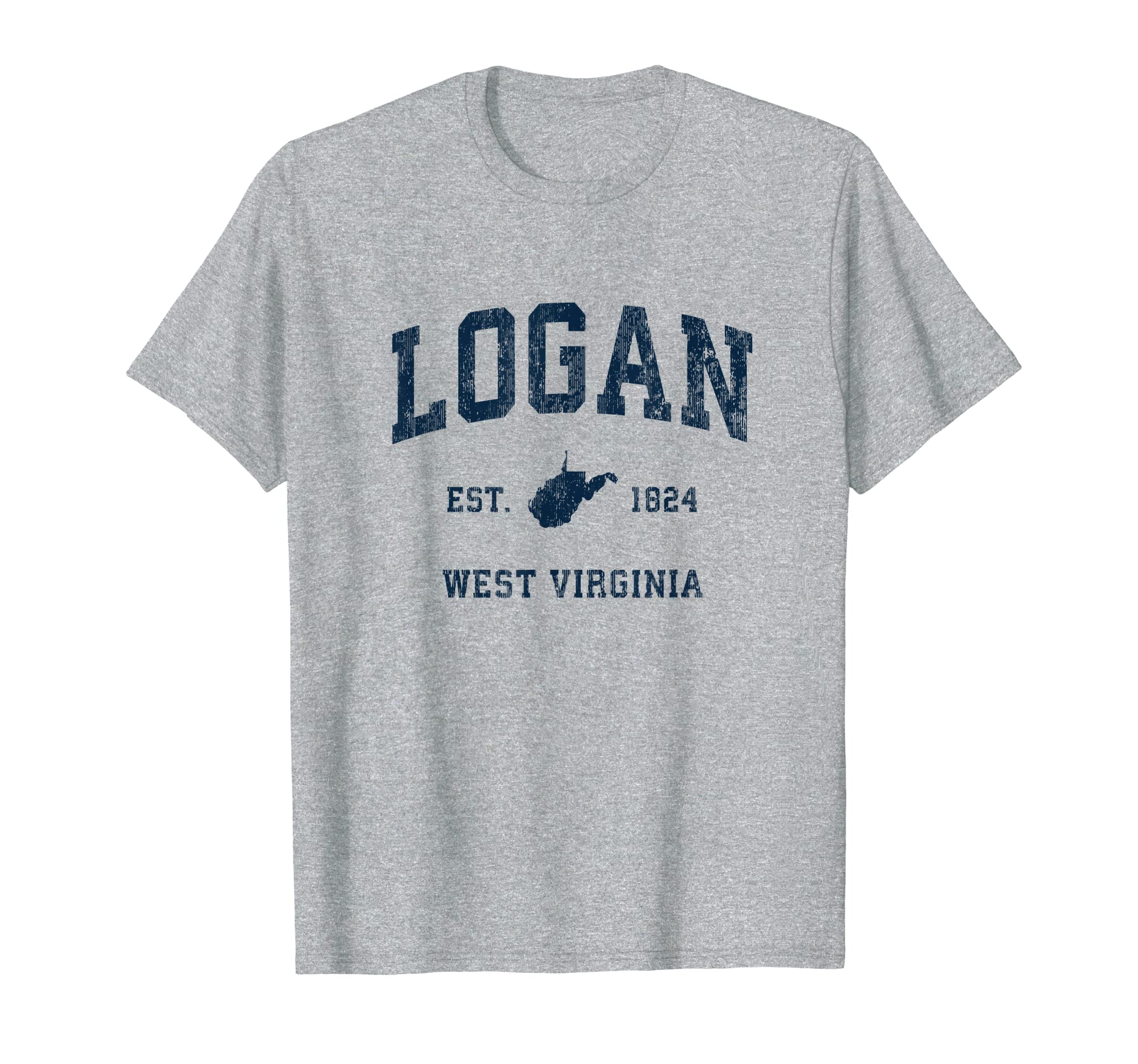 Logan West Virginia Wv Athletic Navy T-Shirt - Minimalist Print Unisex - T-Shirt, Sweatshirt, Hoodie