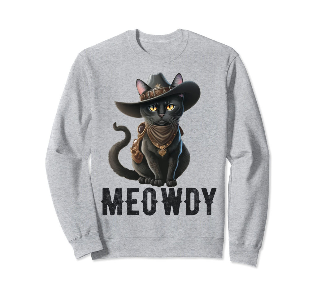 Meowdy Funny Cat Country Music Sweatshirt - Graphic Print for Adults - T-Shirt, Sweatshirt, Hoodie