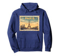 Paris Travel Stamp Art Hoodie - Graphic Print Men Women - T-Shirt, Sweatshirt, Hoodie