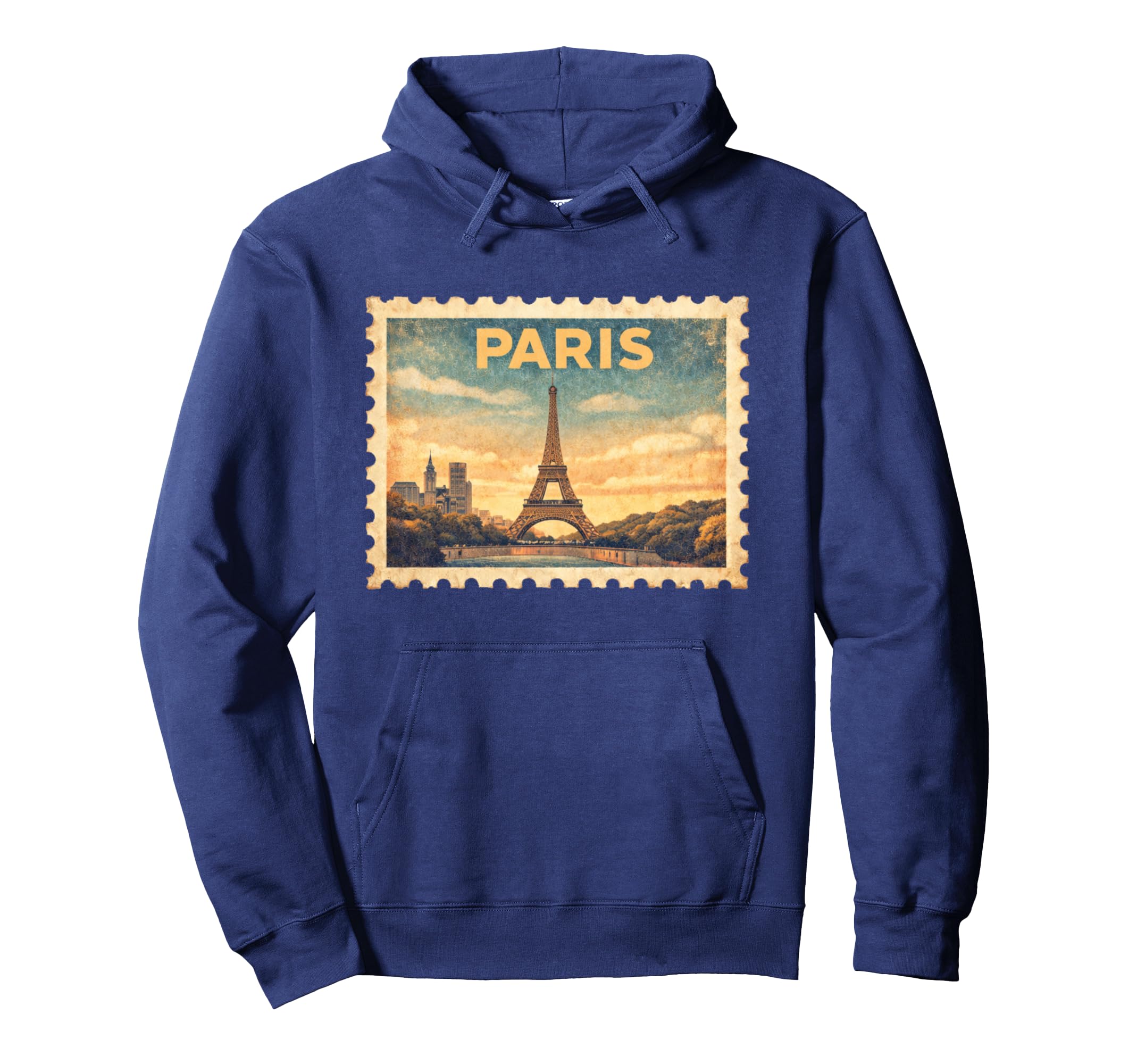 Paris Travel Stamp Art Hoodie - Graphic Print Men Women - T-Shirt, Sweatshirt, Hoodie
