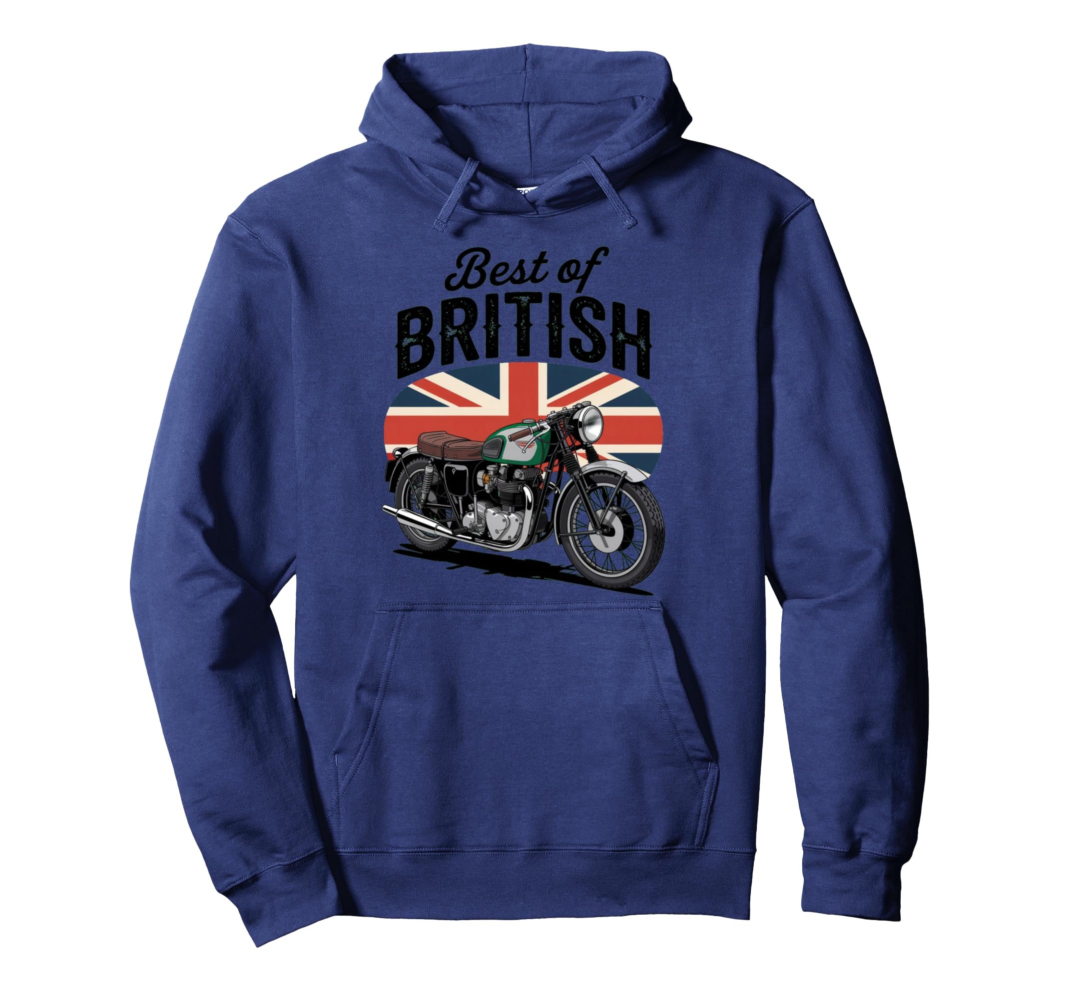 Best British Union Jack Motorcycle Hoodie - Minimalist Print for Adults - T-Shirt, Sweatshirt, Hoodie