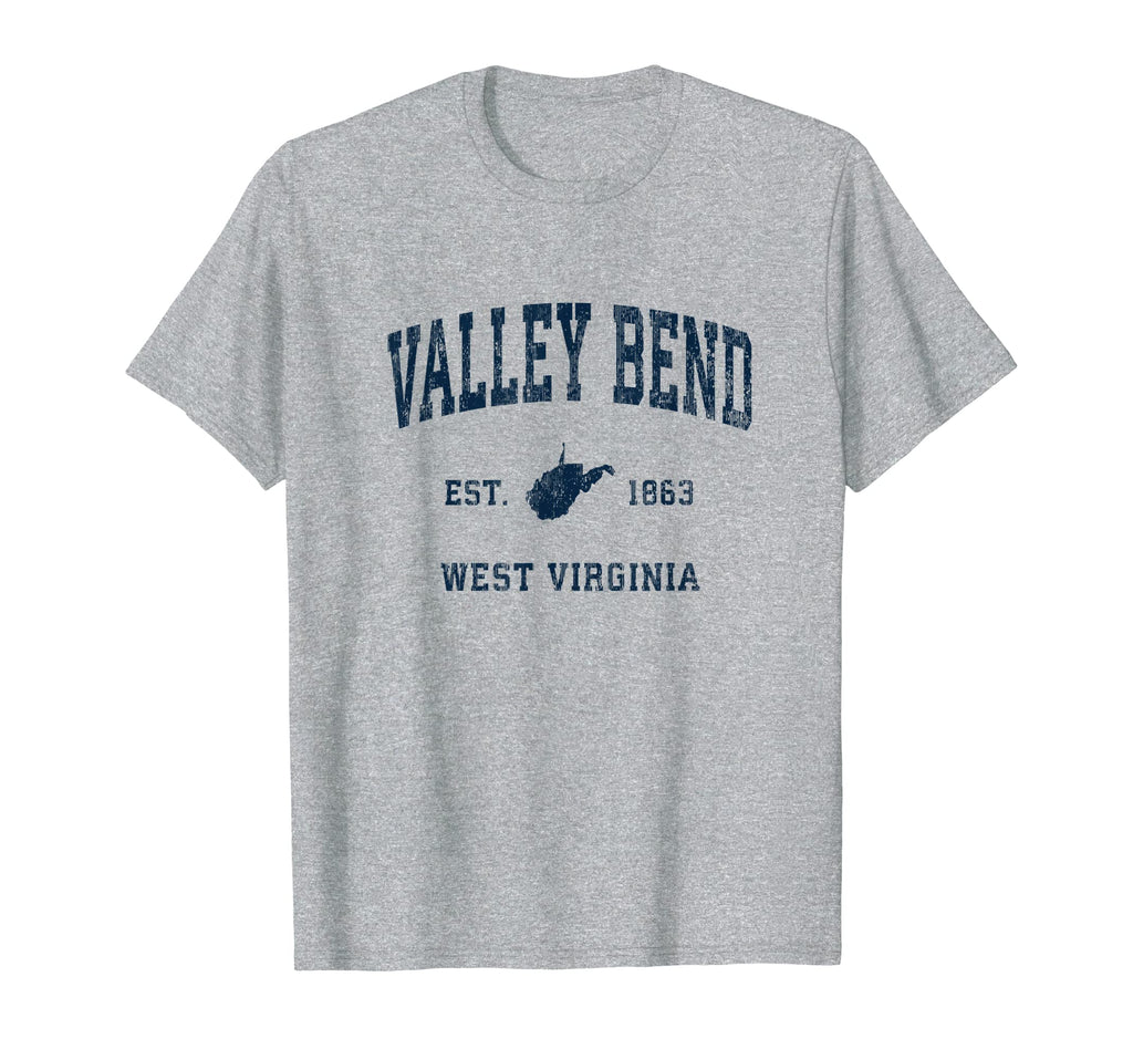 Valley Bend West Virginia Wv Athletic Navy T-Shirt - Graphic Print Unisex - T-Shirt, Sweatshirt, Hoodie