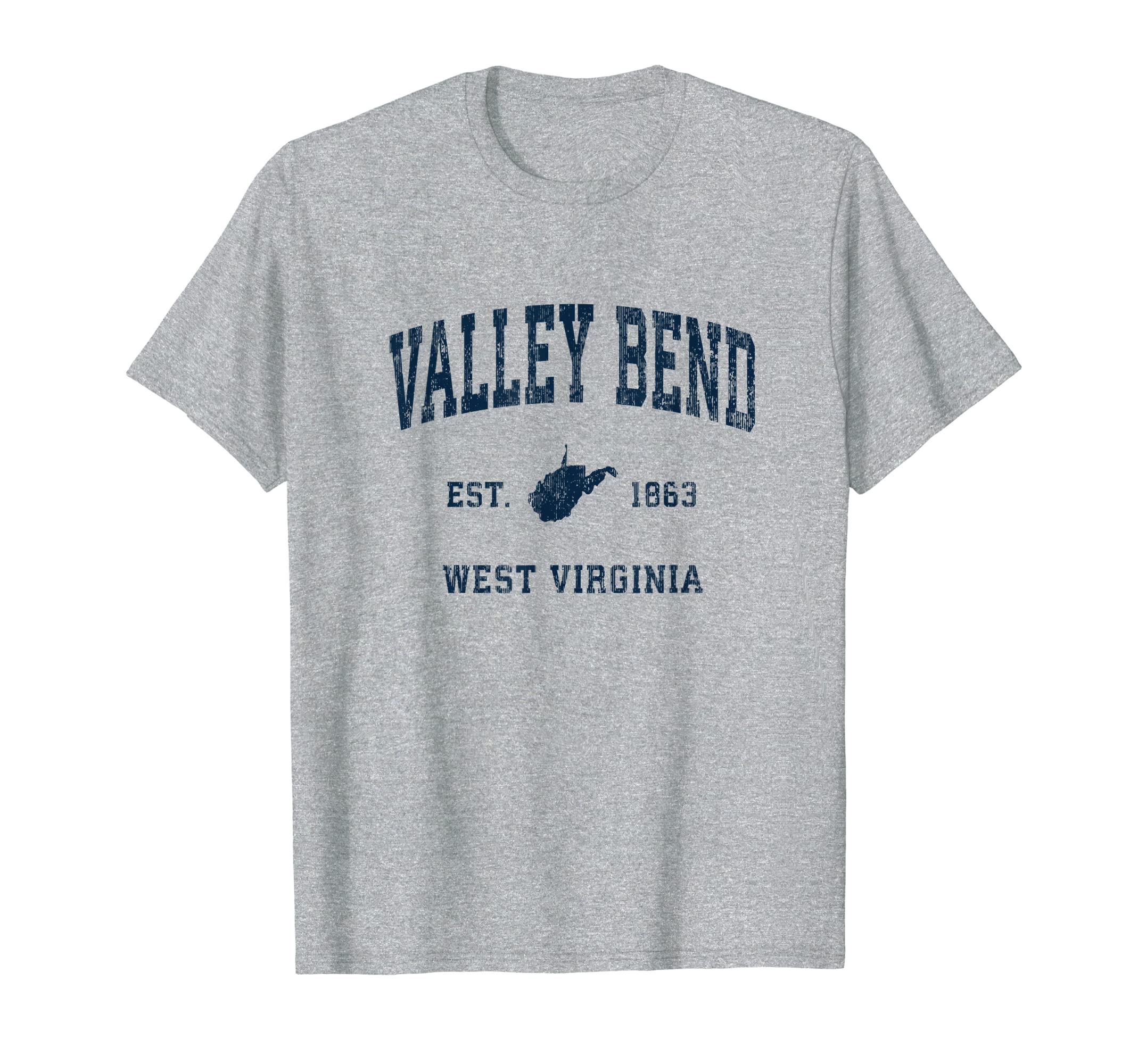 Valley Bend West Virginia Wv Athletic Navy T-Shirt - Graphic Print Unisex - T-Shirt, Sweatshirt, Hoodie