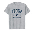 Tioga West Virginia Wv Athletic Navy T-Shirt - Fun Novelty Design Unisex - T-Shirt, Sweatshirt, Hoodie
