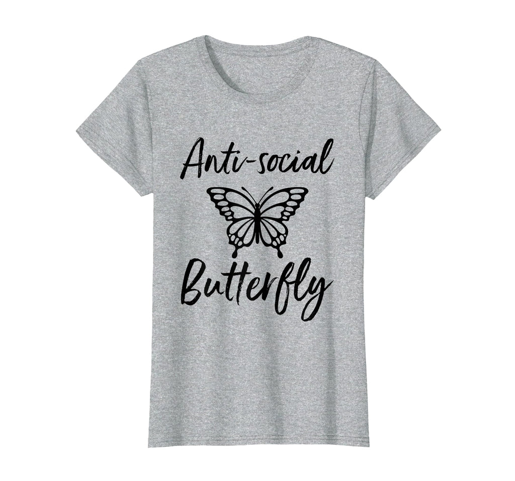 Anti Social Butterfly Funny Womens T-Shirt - Fun Novelty Design for Adults - T-Shirt, Sweatshirt, Hoodie