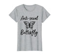 Anti Social Butterfly Funny Womens T-Shirt - Fun Novelty Design for Adults - T-Shirt, Sweatshirt, Hoodie